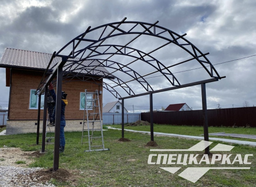 Навес для машины из поликарбоната №34 - фото 1297