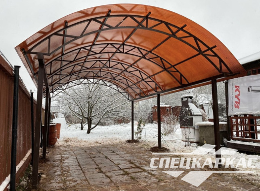 Навес из поликарбоната арочного типа №56 - фото 1516