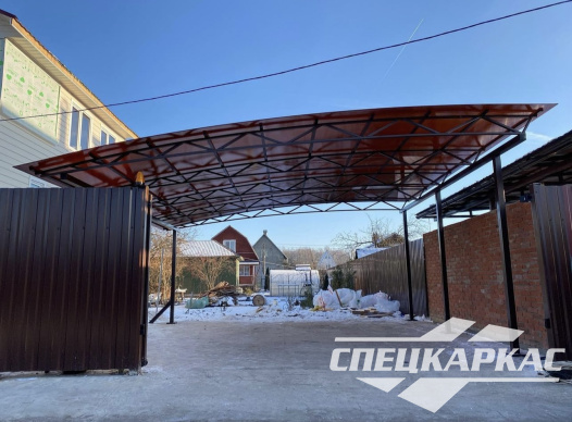 Односкатный навес для автомобилей (скат от соседа) №55 - фото 1507