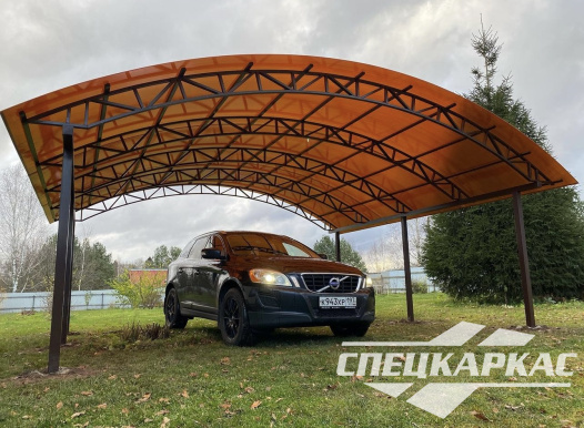 Арочный навес из поликарбоната на две машины №72 - фото 1671