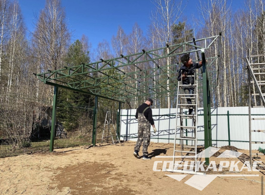 Односкатный навес из профнастила для автомобиля №37 - фото 1327