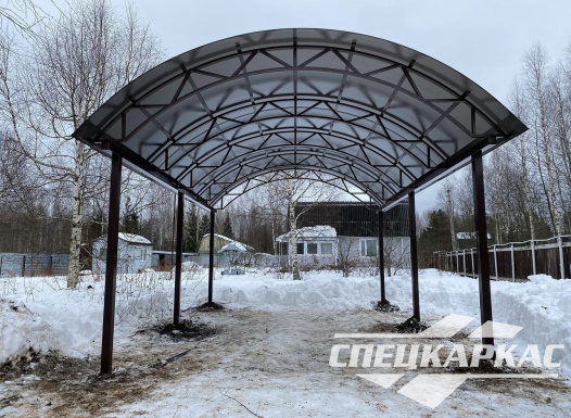 Навес для машины из поликарбоната №48 - фото 1436