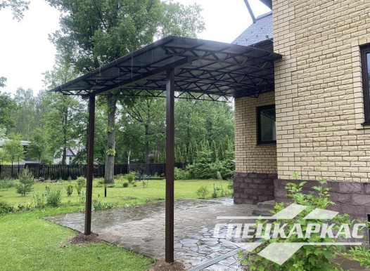 Навес к дому из поликарбоната | Навес над входом в дом №25 - фото 1212