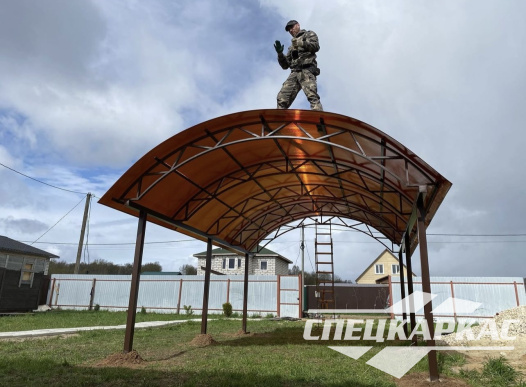 Навес для машины из поликарбоната №34 - фото 1301