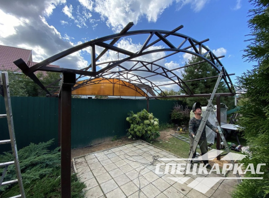 Навес из поликарбоната для дачи №93 - фото 1882